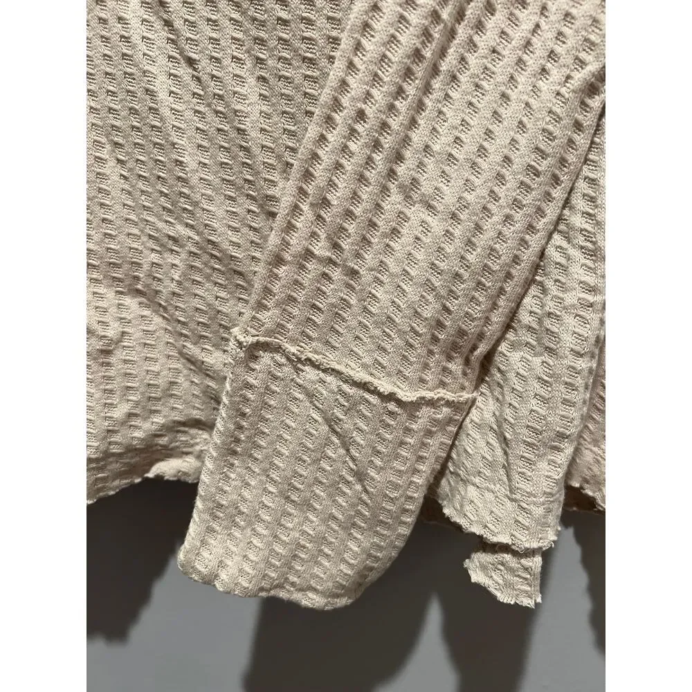 Free People Womens S Long Stone Cold Split Back Long Sleeve MSRP $88‎ 100%Cotton